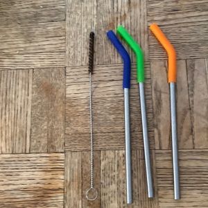 Stainless Steel reusable straws with cleaner